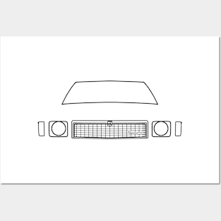 Holden Kingswood 1970s classic car black outline graphic Posters and Art